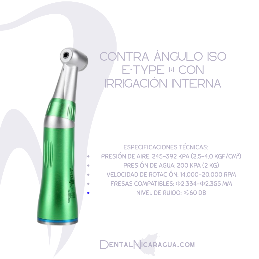 Contra Ángulo ISO E-type 1:1 con Irrigación Interna