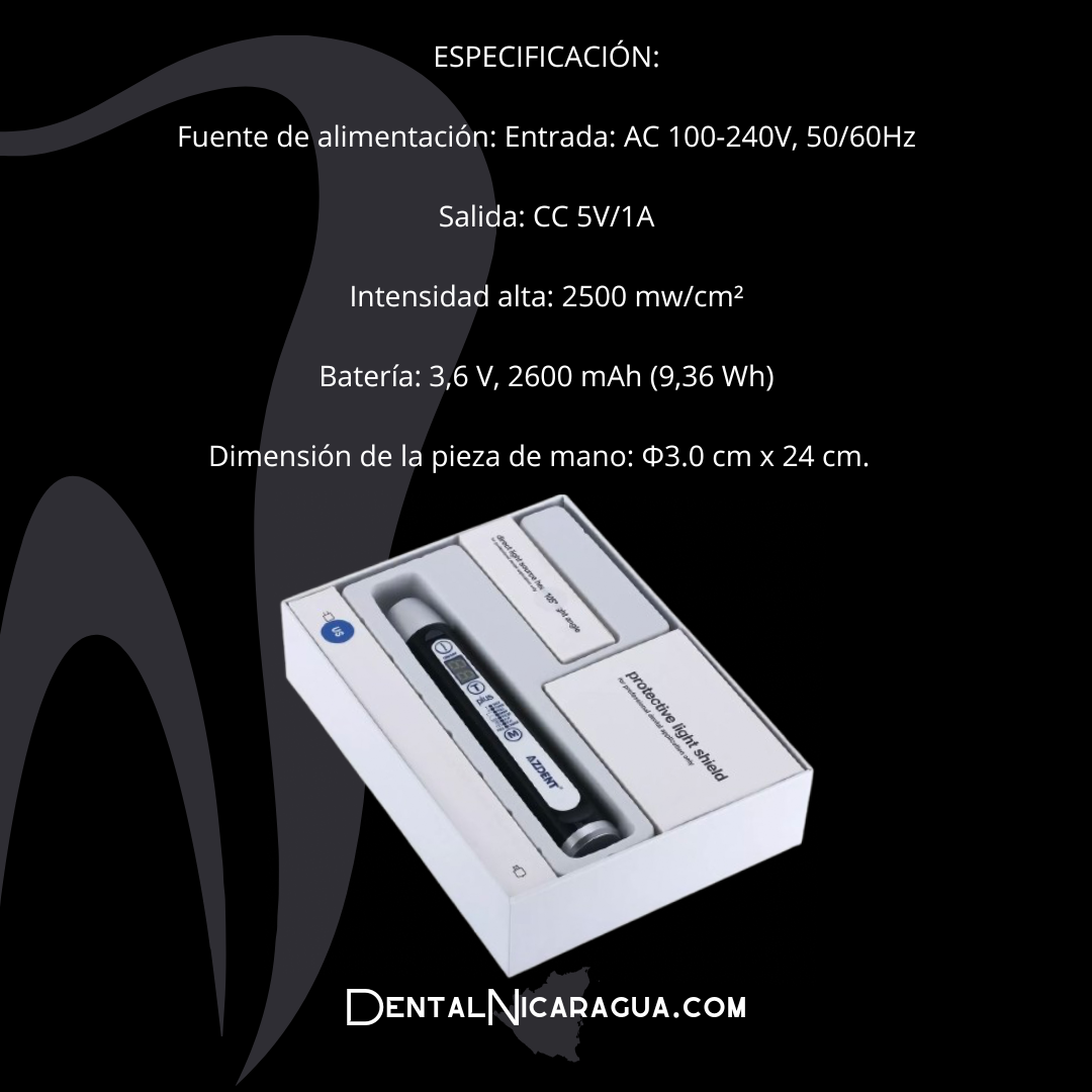 Lámpara de Fotocurado 1 segundo  AZDENT PLUS  Wireless 2500 mw/cm²