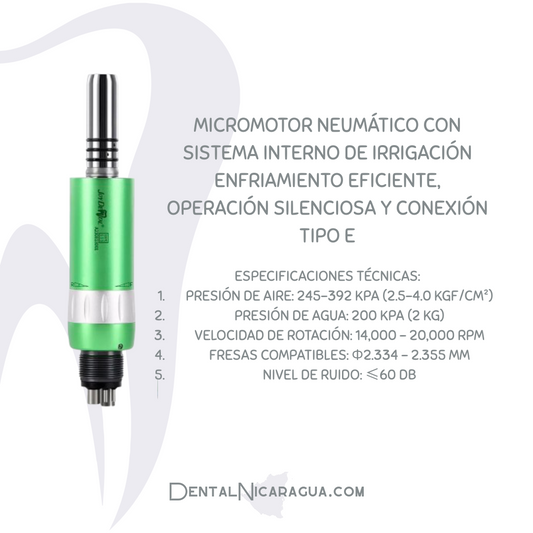 Micromotor Dental de Baja Velocidad con Irrigación Interna | Conexión Tipo E | M4 Vías